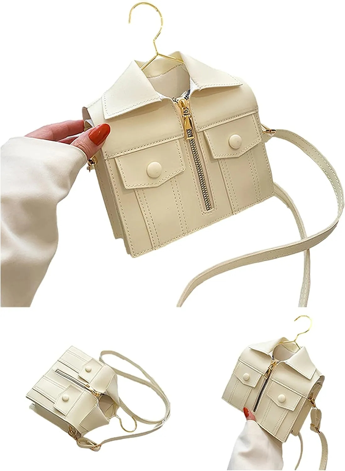 Women's Shirt-Shaped Purse Novelty Shoulder Bag Unique Clutch Handbag Funny Leather Crossbody Tote Satchel