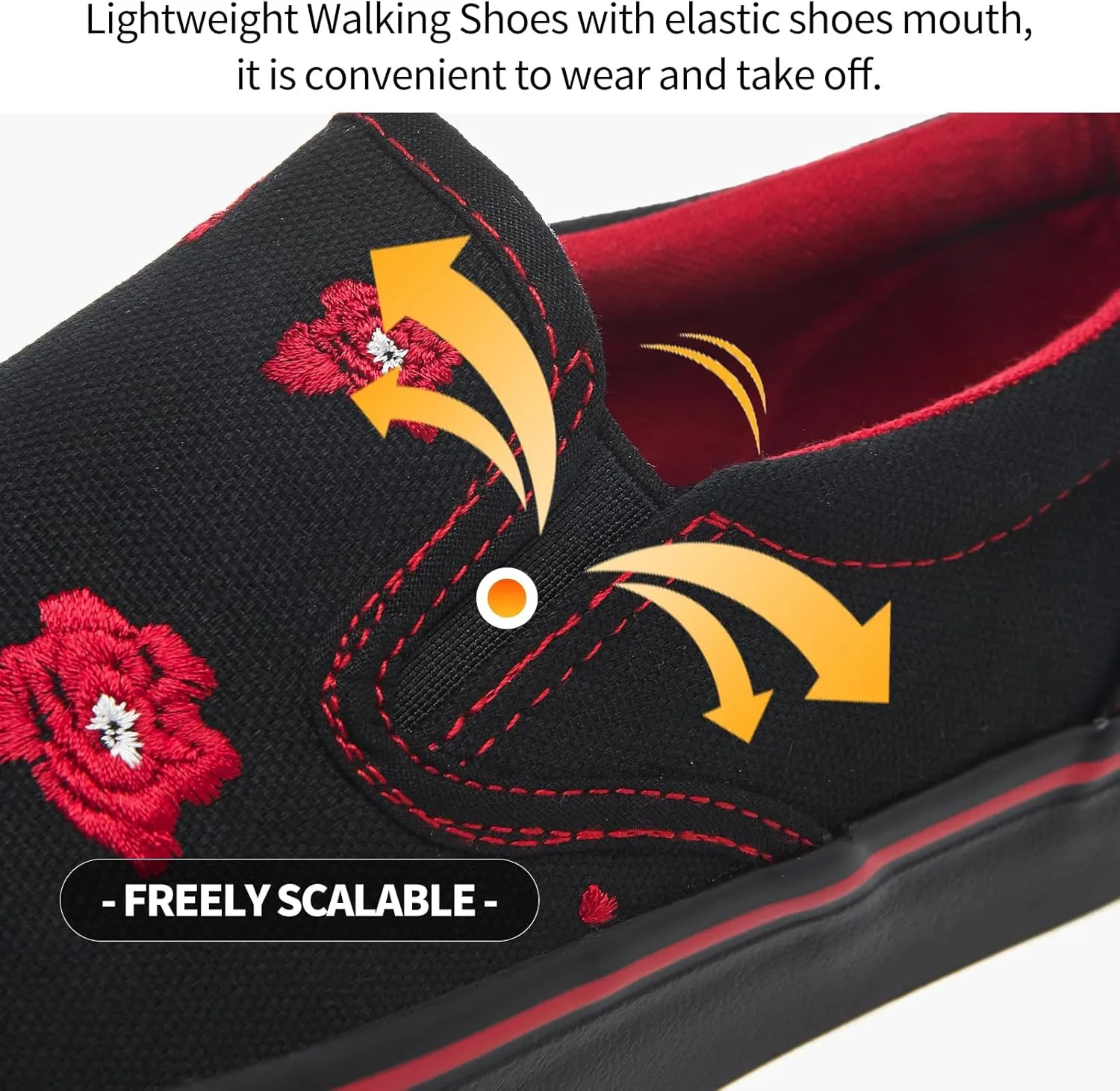 Women's Slip on Shoes Canvas Sneakers Loafers Non Slip Shoes Low Top Casual Shoes
