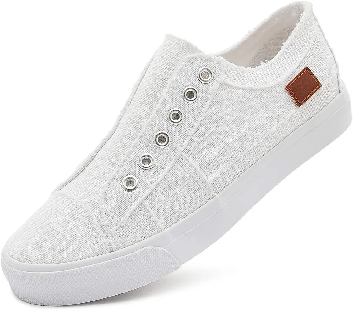 Women's Slip on Shoes Non Slip Fashion Canvas Sneakers Low Top Casual Shoes