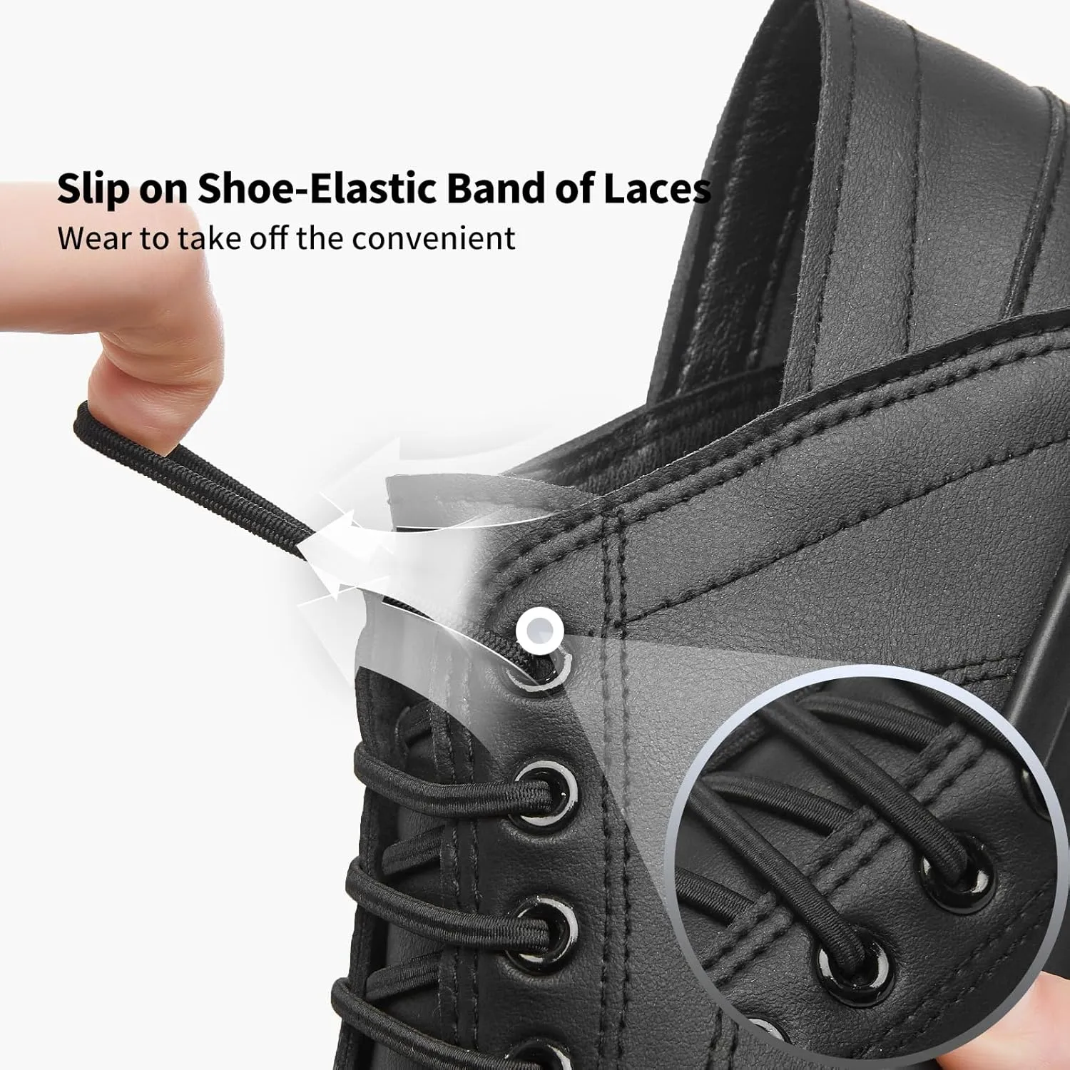 Women's Slip on Shoes PU Leather Slip on Sneaker Fashion White Tennis Shoes Low Top Black Casual Shoes