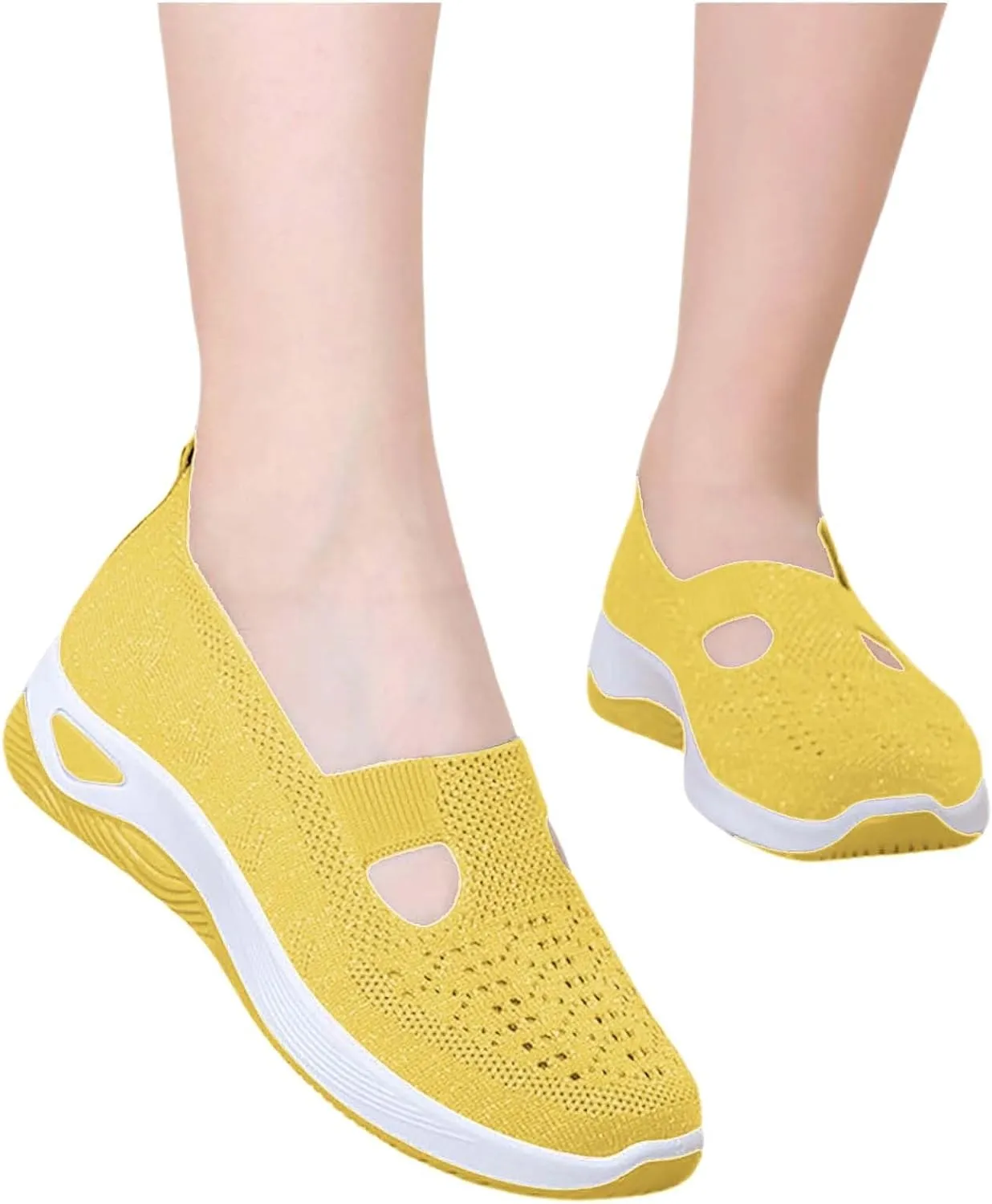 Women's Slip on Sneakers Shoes Woven Orthopedic Non Slip Work Shoes Women Arch Support Business Casual Shoes Dress Sneakers Waterproof Tennis Shoe Loafers Shoe