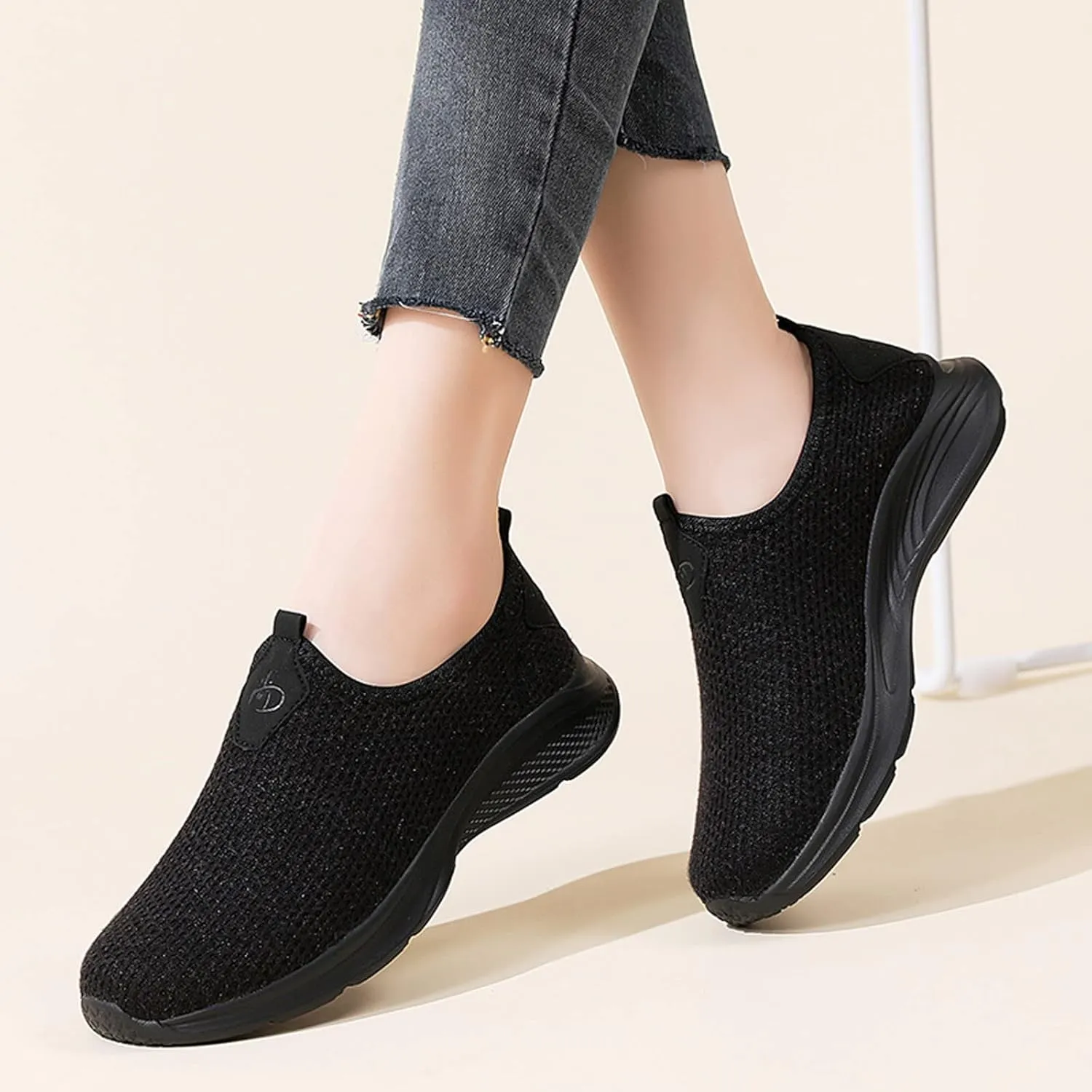 Womens Slip On Walking Shoes Non Slip Running Shoes Womens Running Shoes Arch Support Black Casual Shoes Men Shoes Sneakers Brown Tennis Shoe Trainers Shoe