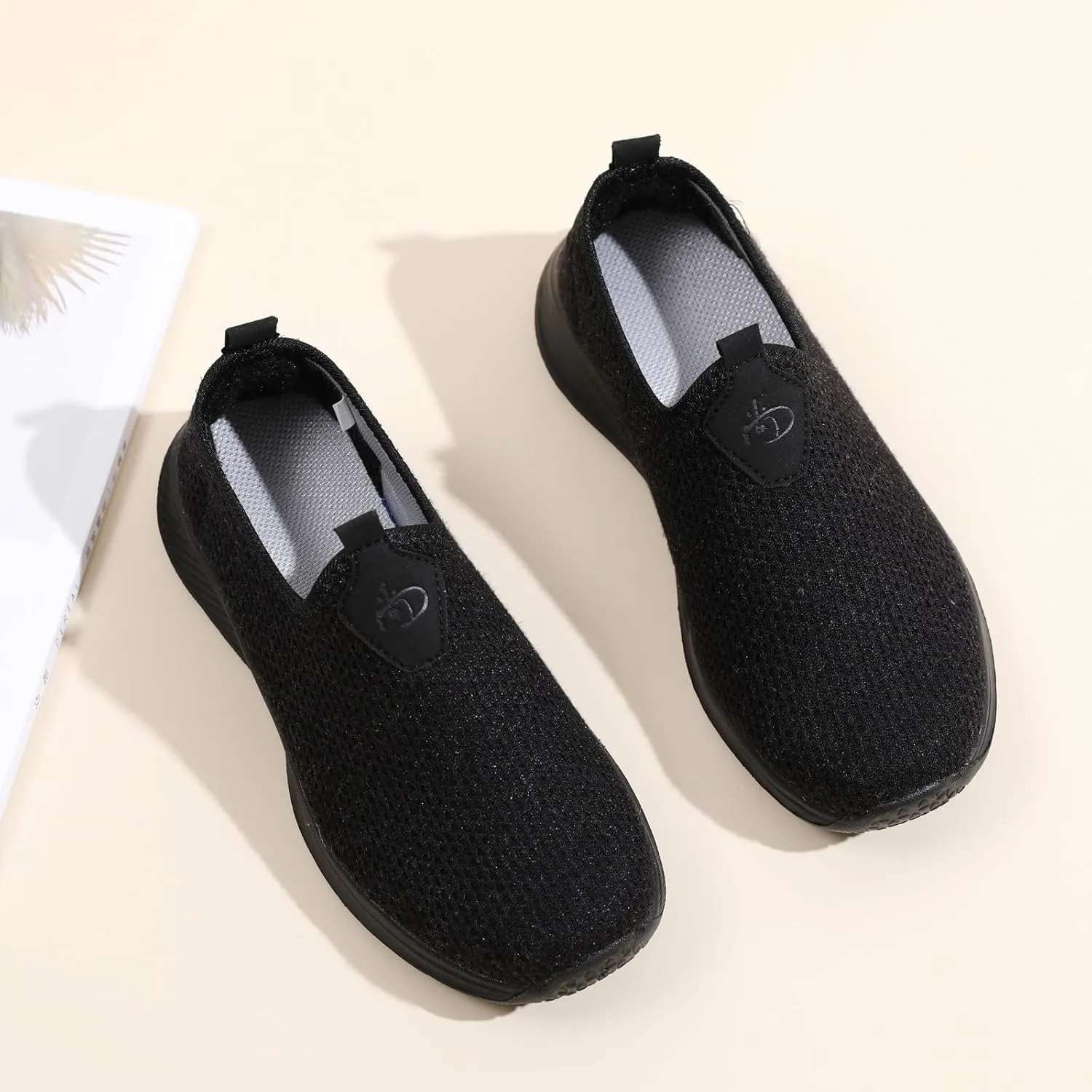 Womens Slip On Walking Shoes Non Slip Running Shoes Womens Running Shoes Arch Support Black Casual Shoes Men Shoes Sneakers Brown Tennis Shoe Trainers Shoe