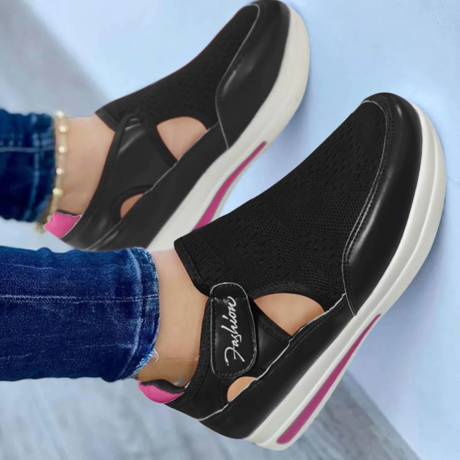 Womens Sneakers Size 6 Slip Ons Tenis De Trabajo para Mujer Antideslizante Negros Womens Slip On Shoes Wide Width Size 9 Black Tennis Shoes Women Slip Ons Women's Hiking Shoes Wide Width
