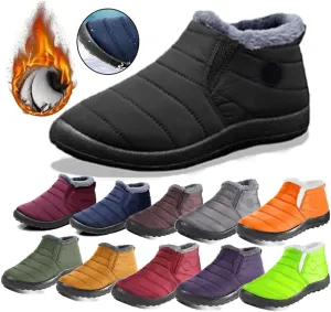 Womens Snow Boot Winter Warm Booties Fur Lined Anti-Slip Ankle Boots Outdoor Slip On Waterproof Booties Comfortable Warm Shoes Winter