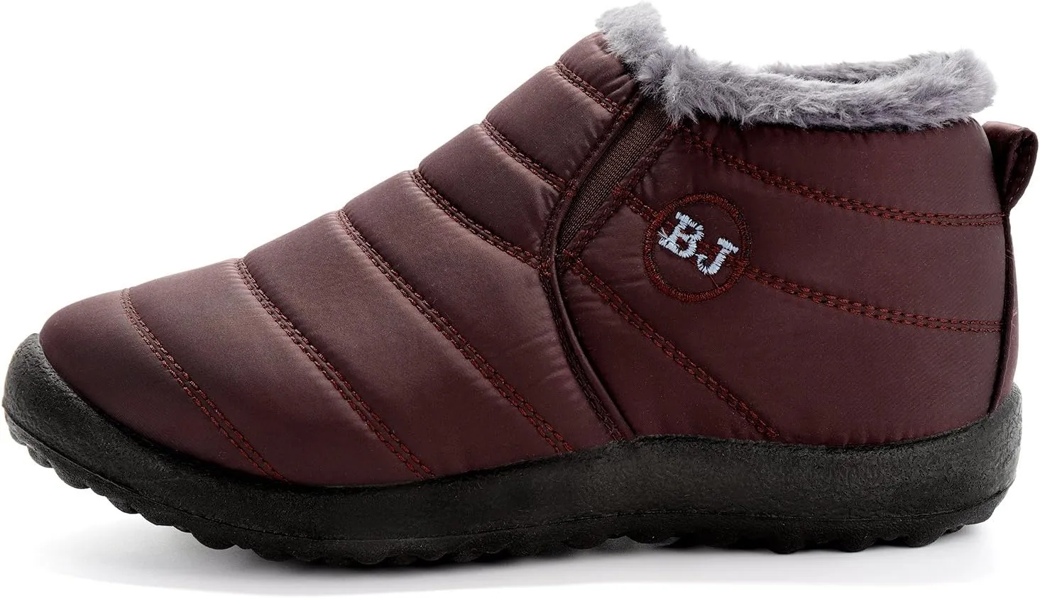 Womens Snow Boots Winter Warm Booties Fur Lined Anti-Slip Ankle Boots Outdoor Slip On Waterproof Booties Comfortable Warm Shoes