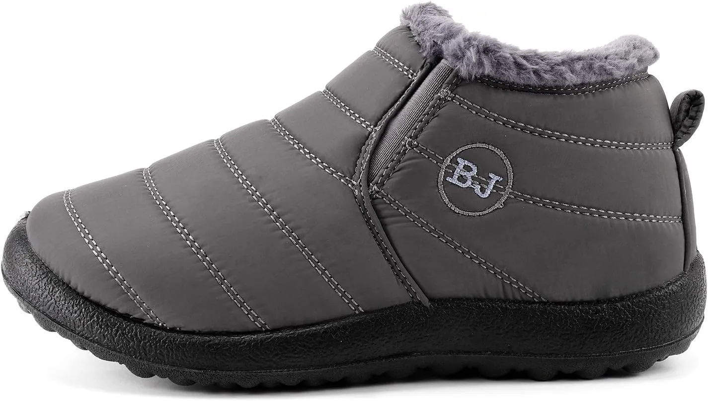 Womens Snow Boots Winter Warm Booties Fur Lined Anti-Slip Ankle Boots Outdoor Slip On Waterproof Booties Comfortable Warm Shoes