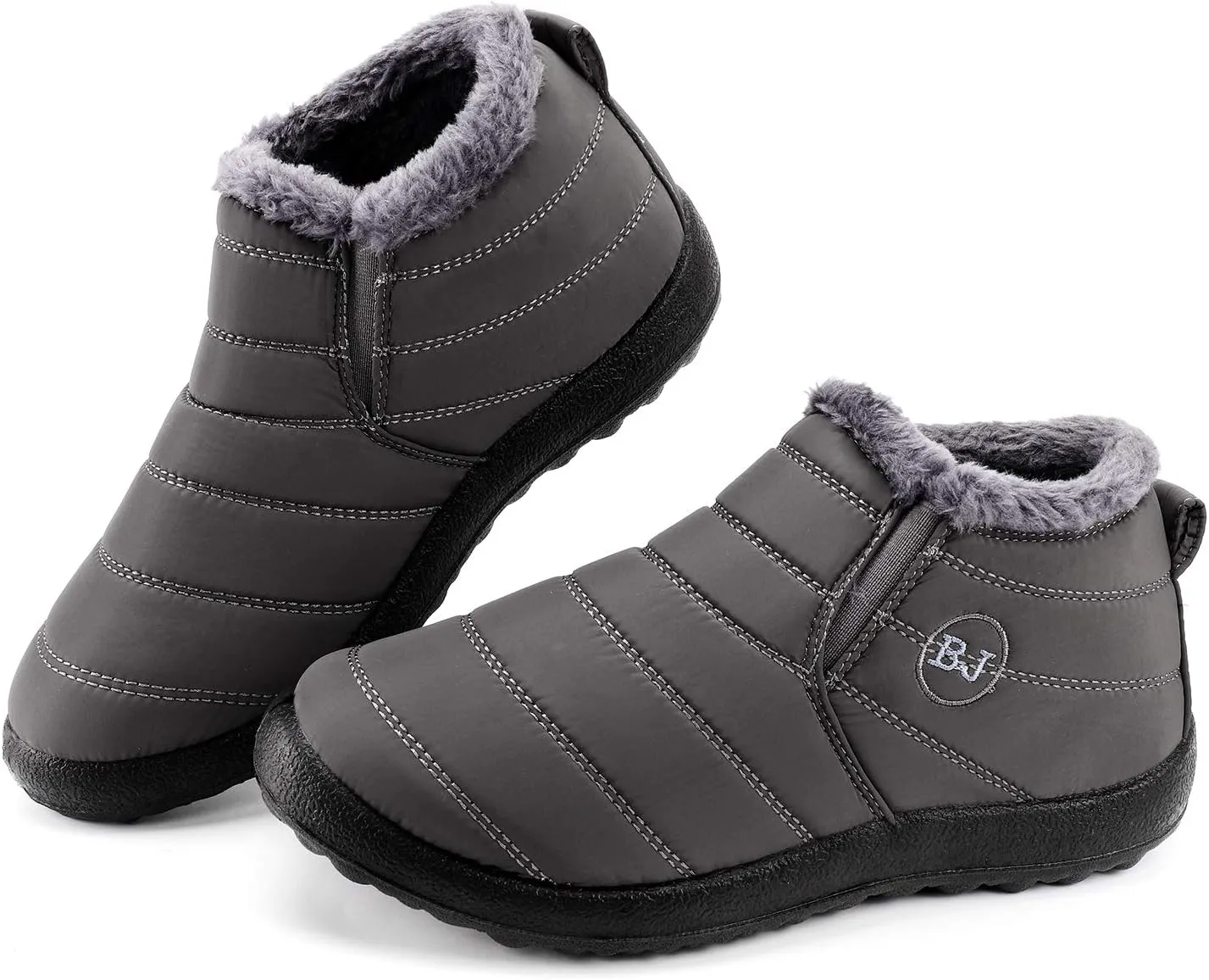 Womens Snow Boots Winter Warm Booties Fur Lined Anti-Slip Ankle Boots Outdoor Slip On Waterproof Booties Comfortable Warm Shoes