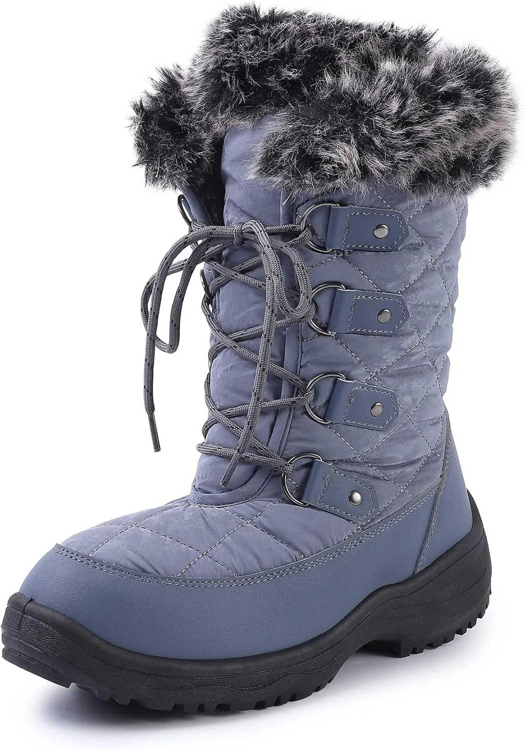 Women's Snow Boots, Women Waterproof Mid Calf, Anti-slip Outdoor Warm Winter Boots for Women