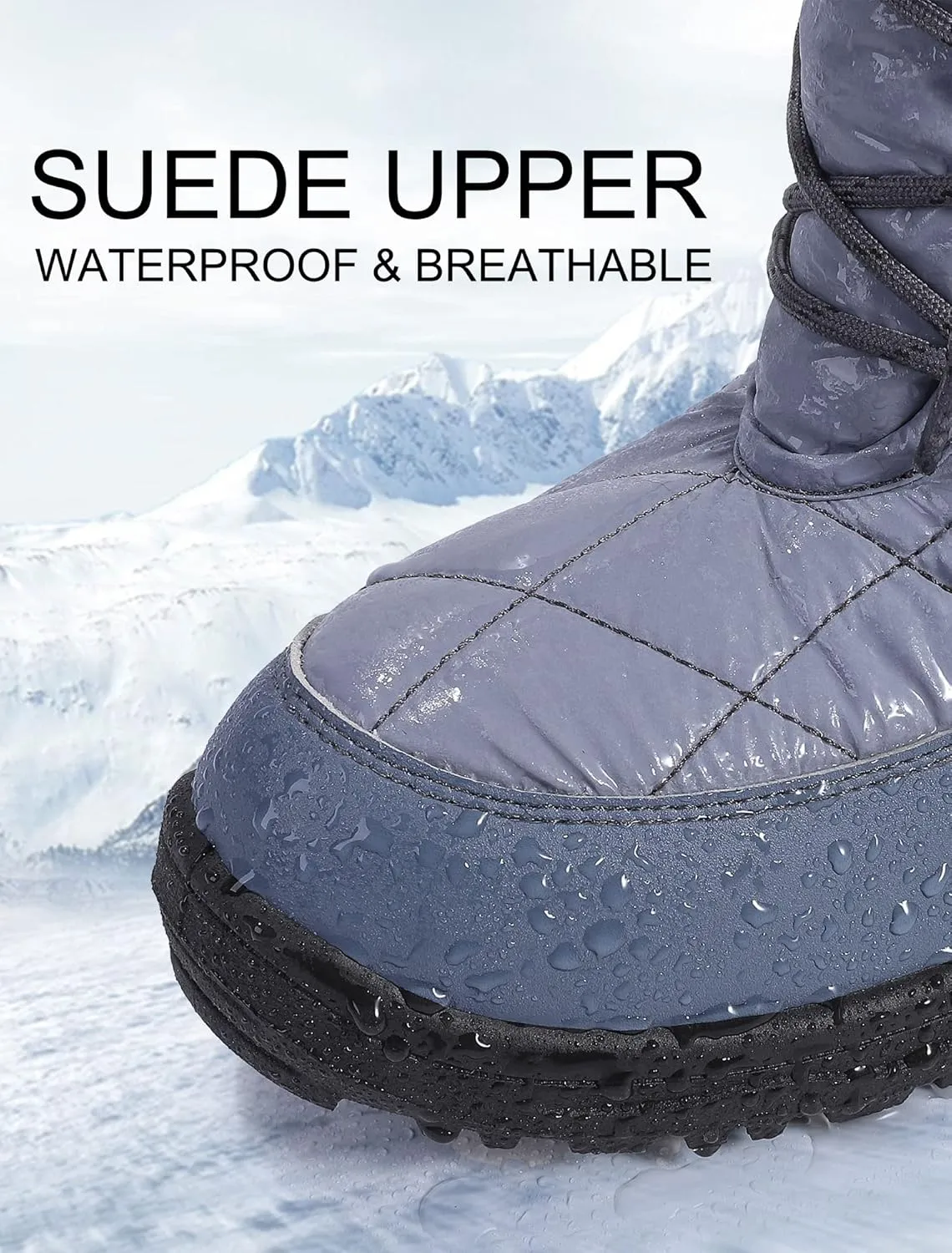 Women's Snow Boots, Women Waterproof Mid Calf, Anti-slip Outdoor Warm Winter Boots for Women