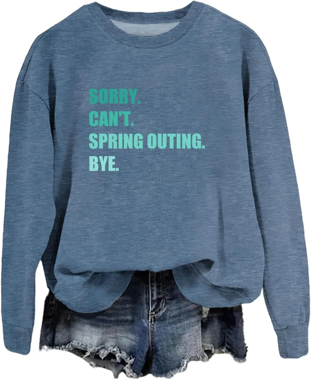 Women's Sorry Can't Spring Outing Bye Shirt Camper Sweatshirt Crewneck Casual Pullover Tops Camping Lover Gifts