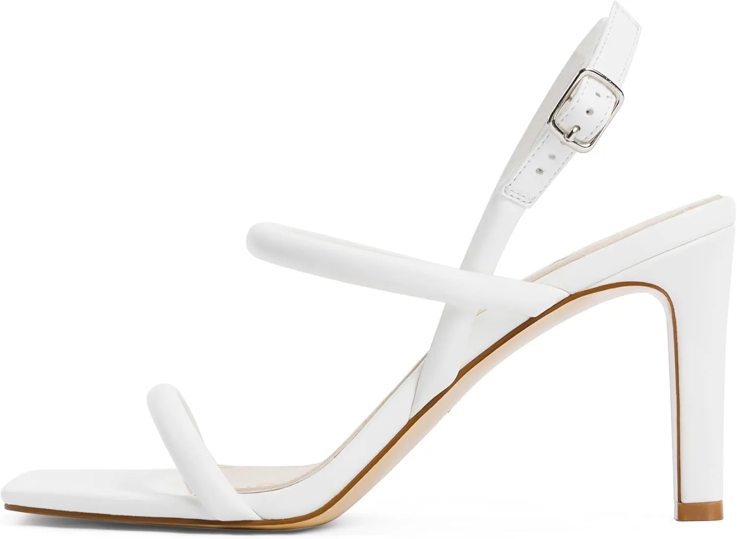 Womens Strappy Sandals Open Toe Ankle Strap Heeled Sandals Square Toe High Heels for Women
