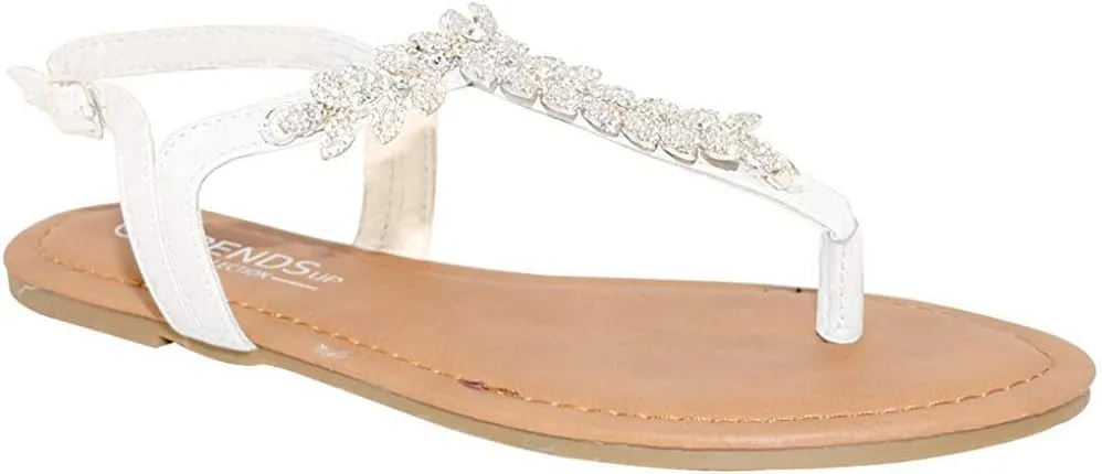 Womens T-Strap Buckle Flats Sandals