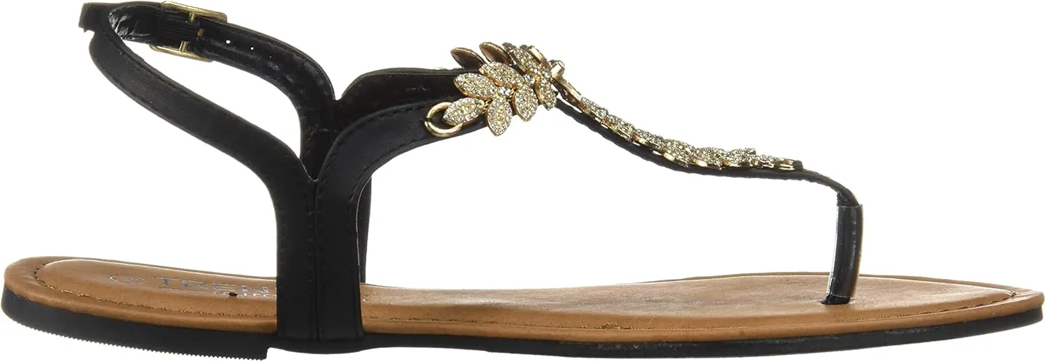 Womens T-Strap Buckle Flats Sandals