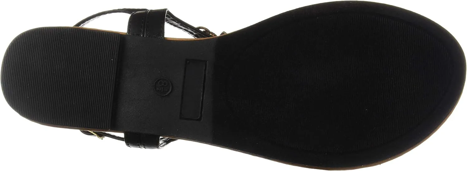 Womens T-Strap Buckle Flats Sandals