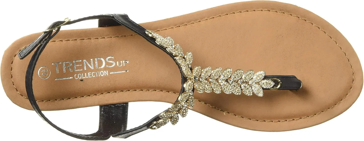 Womens T-Strap Buckle Flats Sandals
