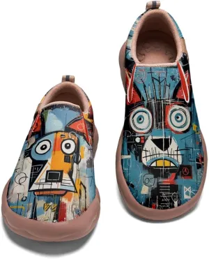 Women's Travel Shoes Painted Leather Slip On Sneakers Fashion Casual Loafers | Graffiti & Animal