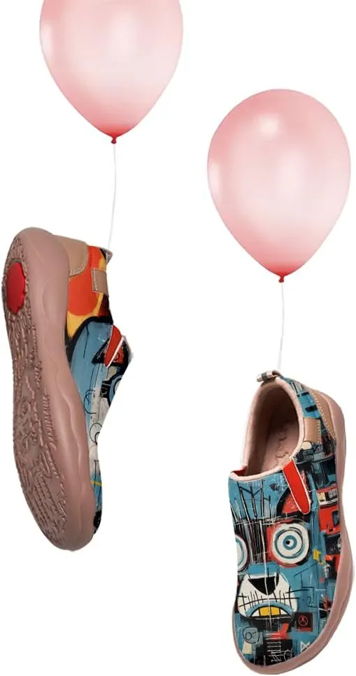 Women's Travel Shoes Painted Leather Slip On Sneakers Fashion Casual Loafers | Graffiti & Animal