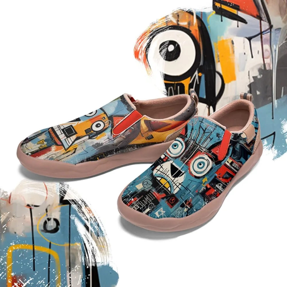 Women's Travel Shoes Painted Leather Slip On Sneakers Fashion Casual Loafers | Graffiti & Animal