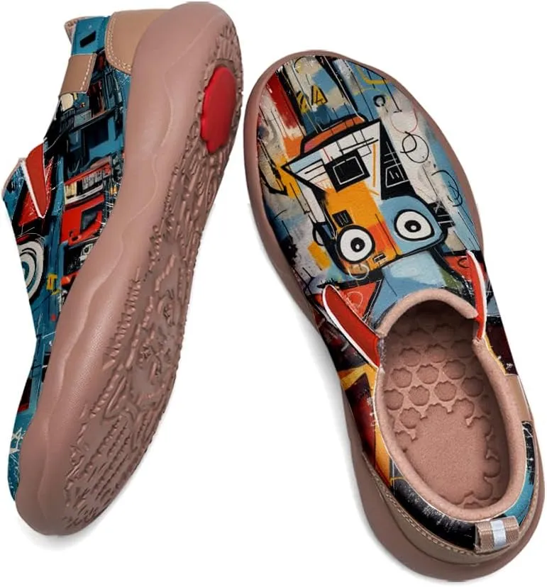 Women's Travel Shoes Painted Leather Slip On Sneakers Fashion Casual Loafers | Graffiti & Animal
