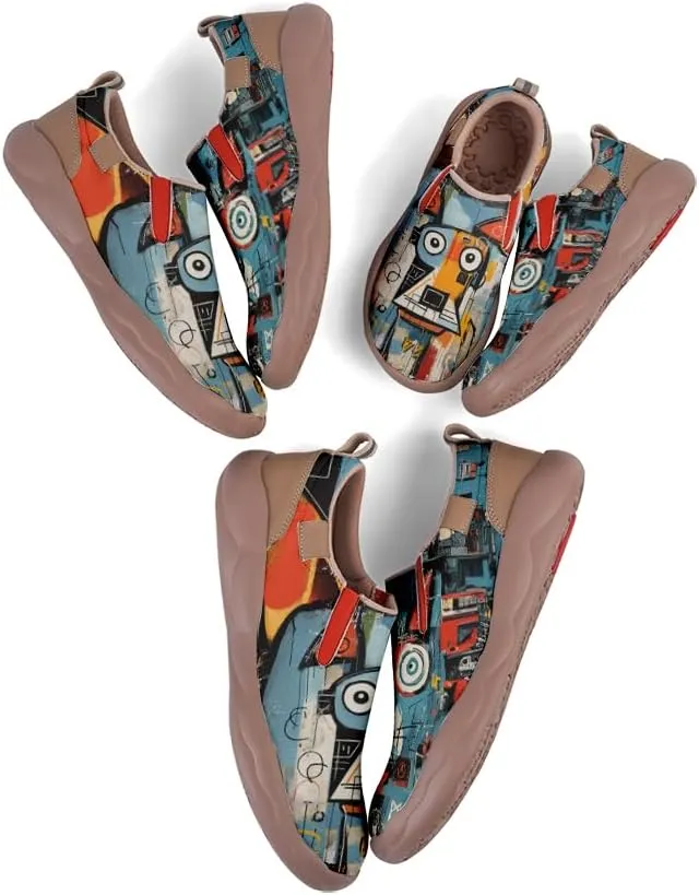 Women's Travel Shoes Painted Leather Slip On Sneakers Fashion Casual Loafers | Graffiti & Animal