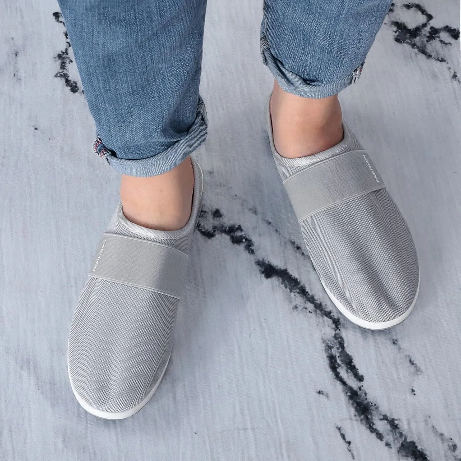 Women's Walking Shoes Orthotic Walking Sneakers Wide Width Non-Slip Sneakers Adjustable Breathable Platform Mesh Sandals