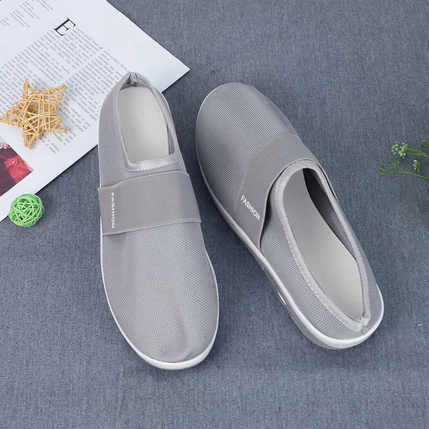Women's Walking Shoes Orthotic Walking Sneakers Wide Width Non-Slip Sneakers Adjustable Breathable Platform Mesh Sandals