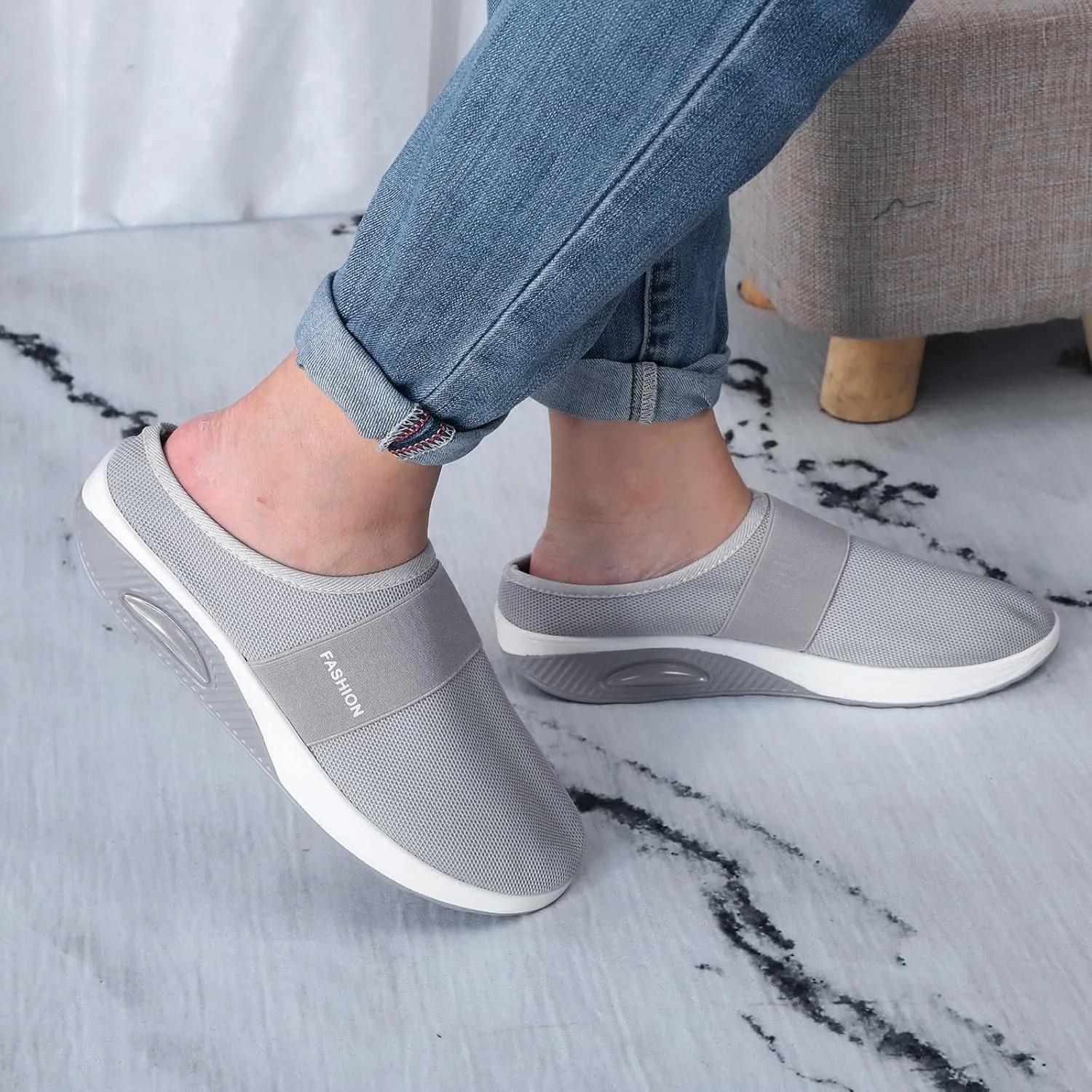 Women's Walking Shoes Orthotic Walking Sneakers Wide Width Non-Slip Sneakers Adjustable Breathable Platform Mesh Sandals