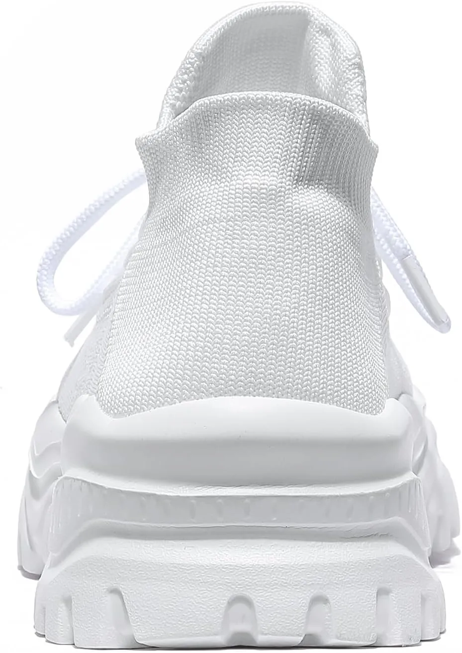 Women's Walking Shoes Slip-On Running Shoes- MD Sole Lightweight Sneakers for Women, Breathable Arch Support Running Gym Shoes