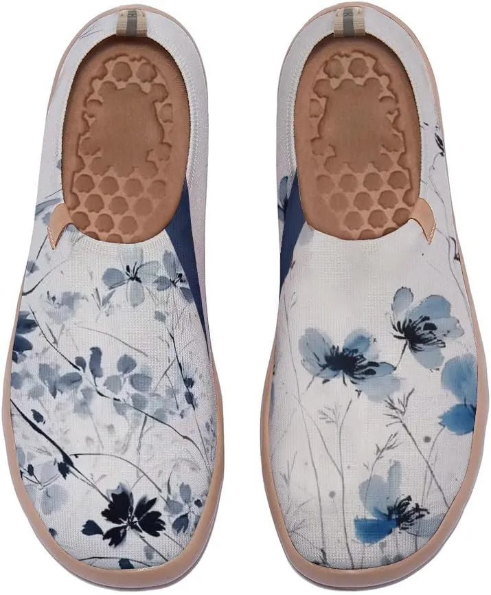 Women's Walking Sneakers Knitted Fashion Painted Shoes Lightweight Comfort Casual Slip On Loafers