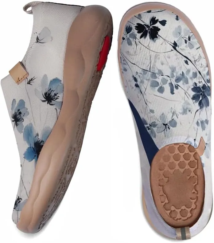 Women's Walking Sneakers Knitted Fashion Painted Shoes Lightweight Comfort Casual Slip On Loafers