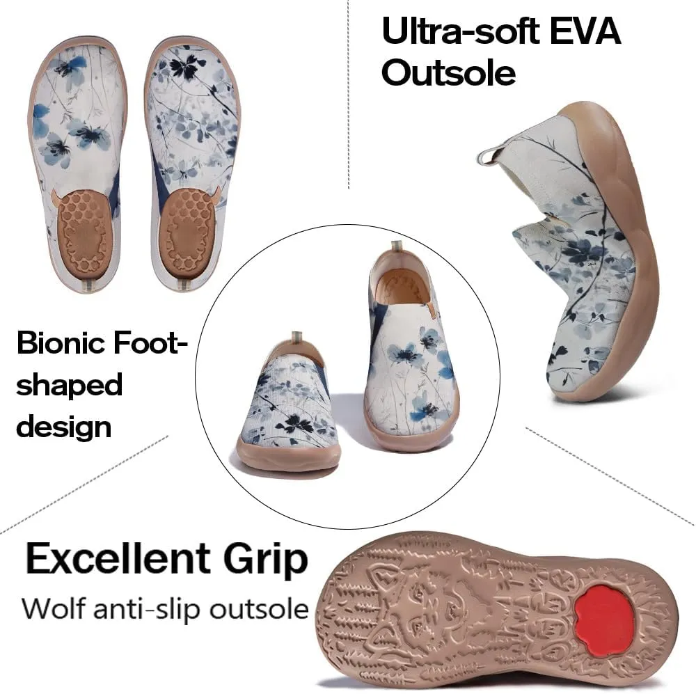 Women's Walking Sneakers Knitted Fashion Painted Shoes Lightweight Comfort Casual Slip On Loafers