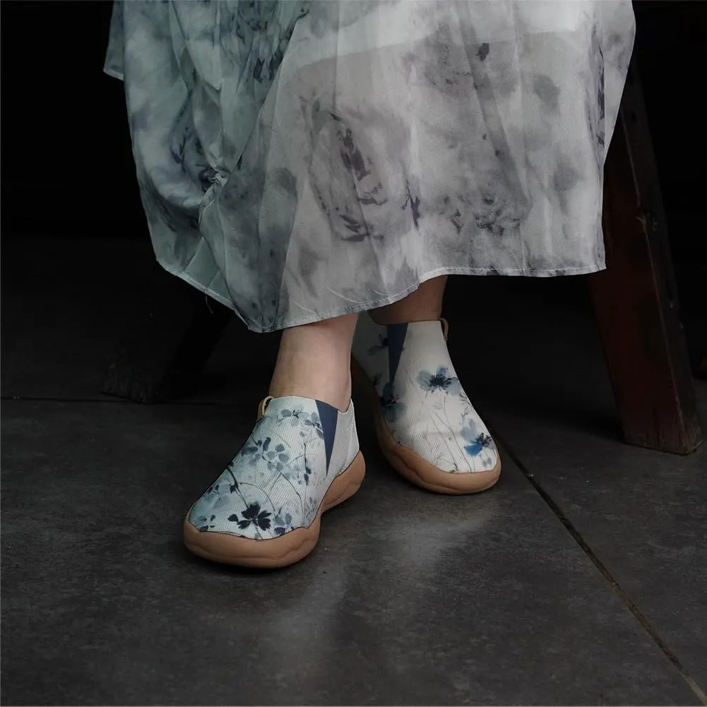 Women's Walking Sneakers Knitted Fashion Painted Shoes Lightweight Comfort Casual Slip On Loafers