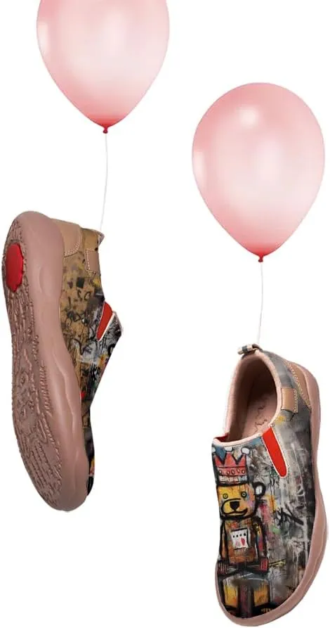 Women's Walking Travel Shoes Casual Loafers Art Painted Slip On Sneakers | Graffiti Series