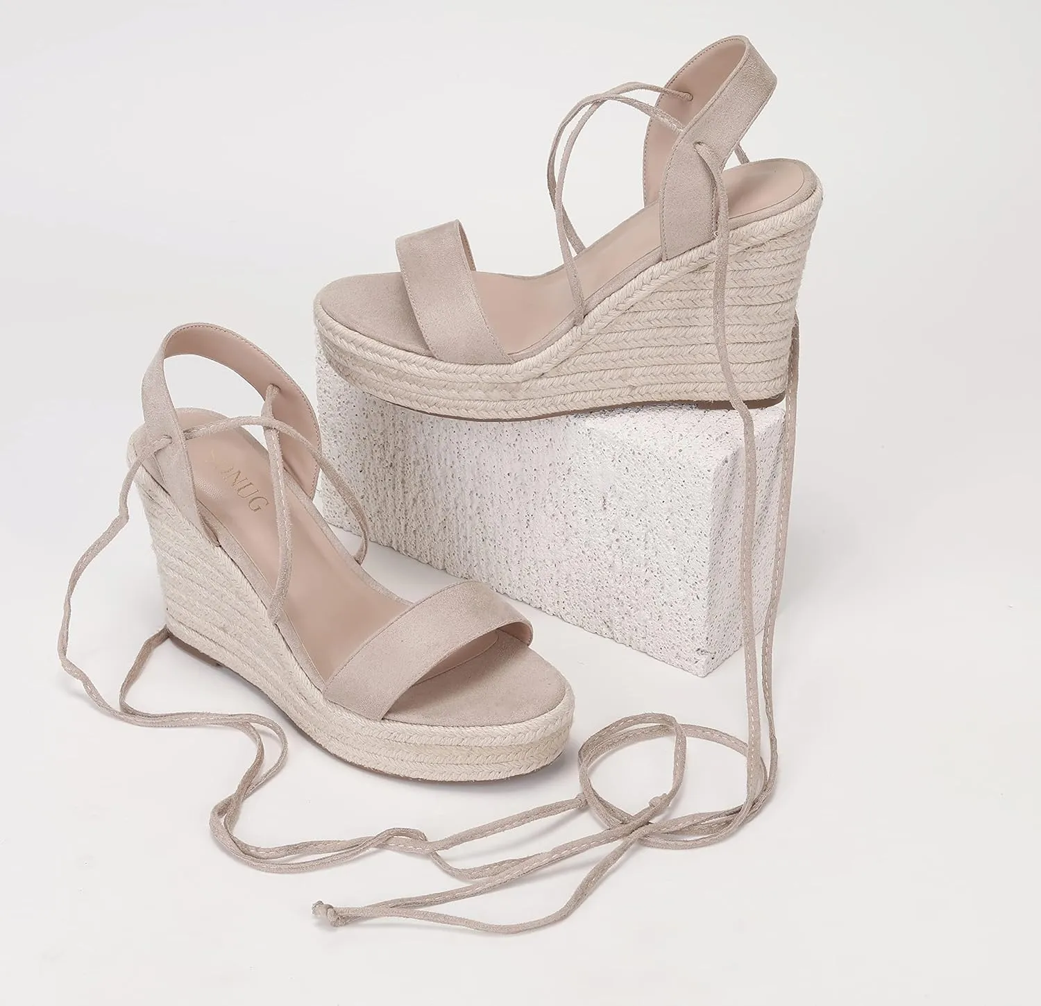 Women's Wedge Platform Espadrille Open Toe Lace-Up Sandals, Cross Strap Wedge Sandals Summer Espadrilles Ankle Strap Buckle Platform Sandals