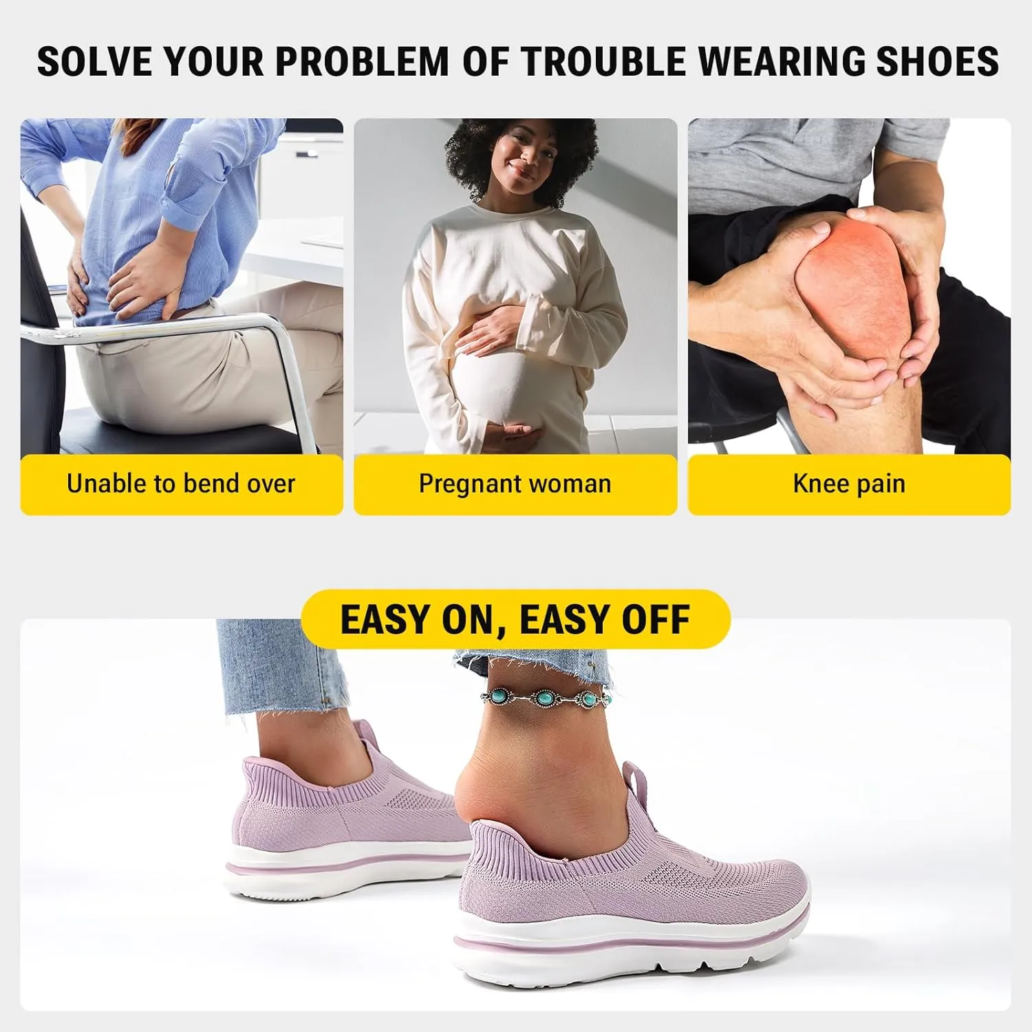 Women's Wide Toe Box Sneakers | Slip-On Hands Free Walking Shoes | Light Breathable Tennis & Gym Shoes for Wide Feet | Running Workout Athletic Trainers