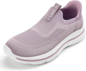 Women's Wide Toe Box Sneakers | Slip-On Hands Free Walking Shoes | Light Breathable Tennis & Gym Shoes for Wide Feet | Running Workout Athletic Trainers