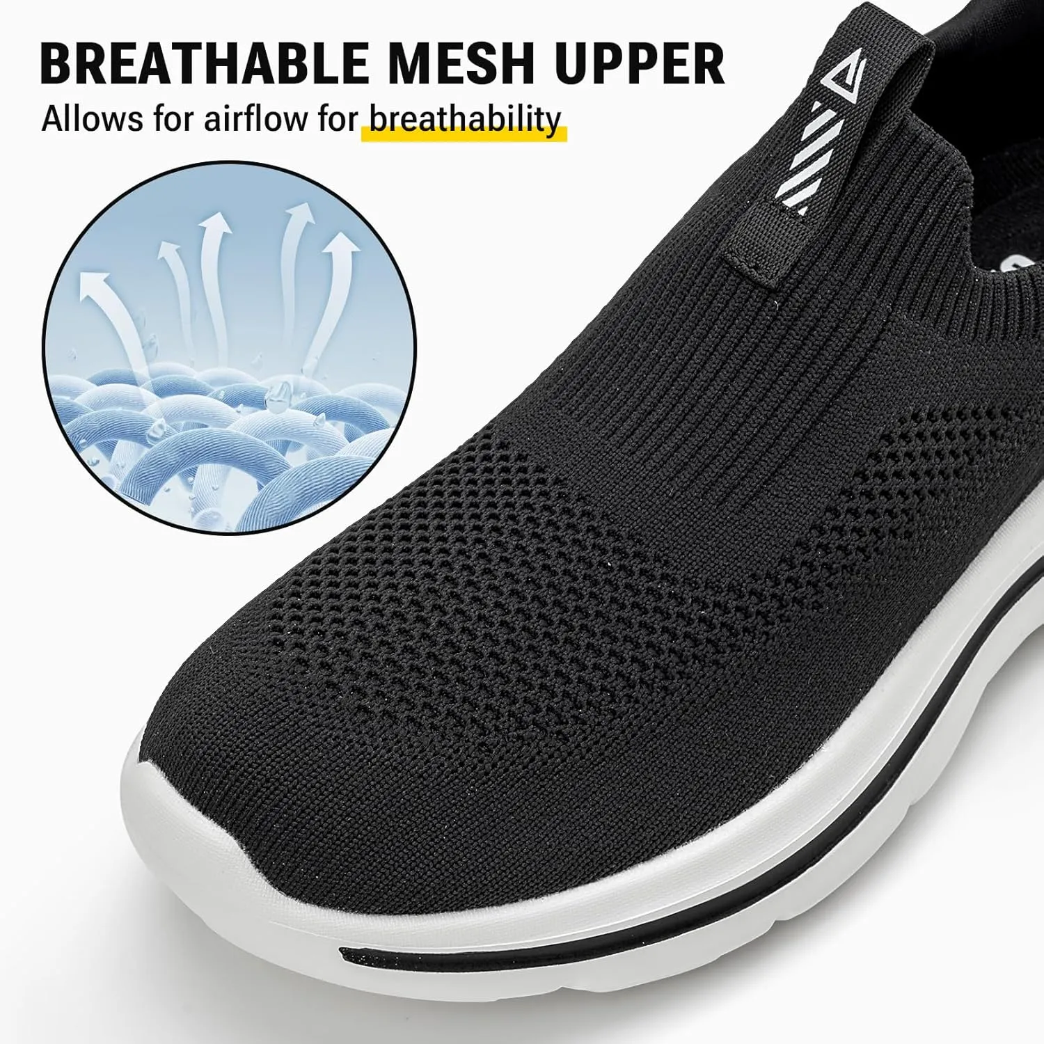 Women's Wide Toe Box Sneakers | Slip-On Hands Free Walking Shoes | Light Breathable Tennis & Gym Shoes for Wide Feet | Running Workout Athletic Trainers