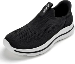 Women's Wide Toe Box Sneakers | Slip-On Hands Free Walking Shoes | Light Breathable Tennis & Gym Shoes for Wide Feet | Running Workout Athletic Trainers