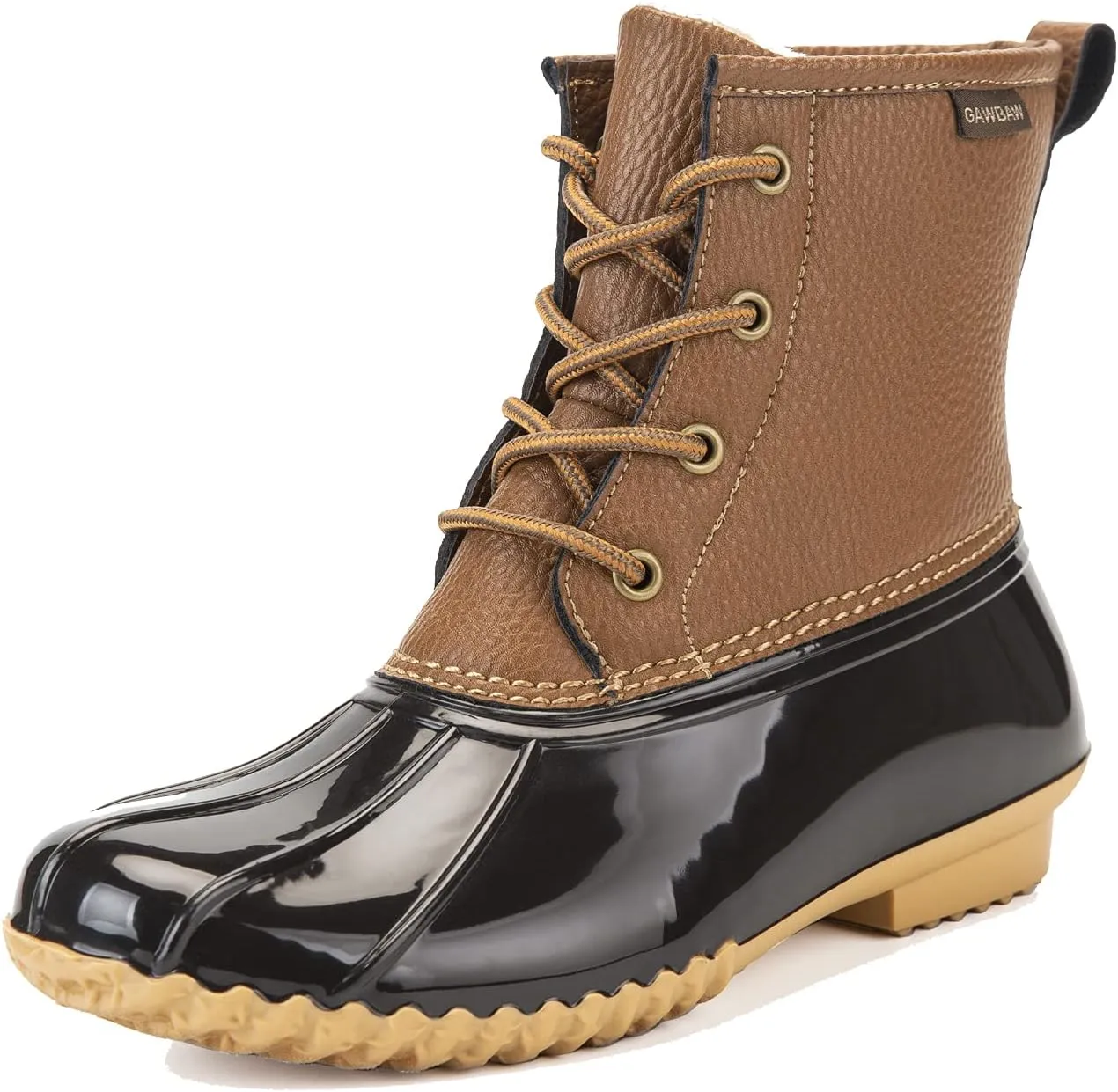 Women's Winter Duck Boots, GAWBAW Waterproof Lace Up Ankle Snow Rain Boots For Women