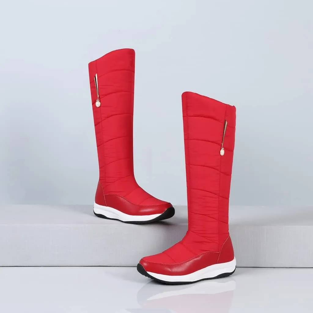 Women's Winter Knee High Snow Boots Waterproof Rain Warm Fur Lined Cold Weather Wide Calf Snow Boot