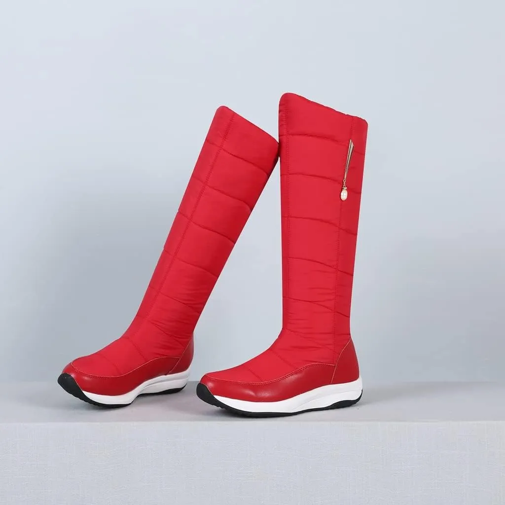 Women's Winter Knee High Snow Boots Waterproof Rain Warm Fur Lined Cold Weather Wide Calf Snow Boot