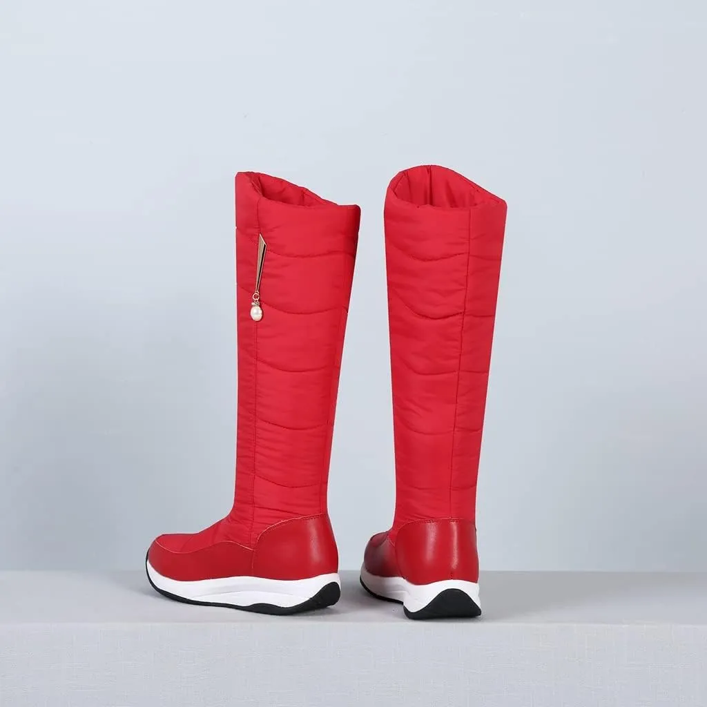 Women's Winter Knee High Snow Boots Waterproof Rain Warm Fur Lined Cold Weather Wide Calf Snow Boot
