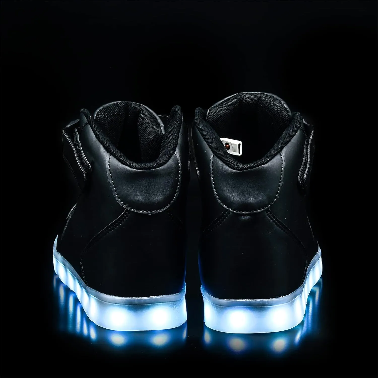 Wooowyet Kids LED Sneakers for Boys Hook&Loop Low Light Up Shoes LED Girls USB Recharging