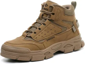 Work Boots for Men Safety Steel Toe Boots，Comfortable Industrial & Construction Shoes Puncture Proof Non Slip Mens Work Boots