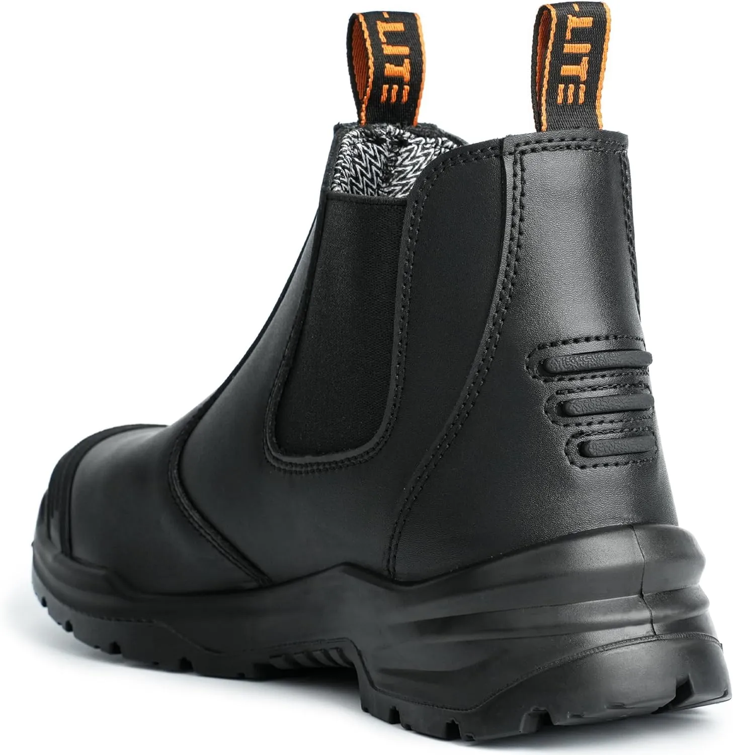 Work Boots for Men, Slip On Steel Toe Chelsea Safety Boots, Waterproof Slip Resistant Work Shoes, Lightweight Comfortable Breathable Non Slip Safety Toe Shoes