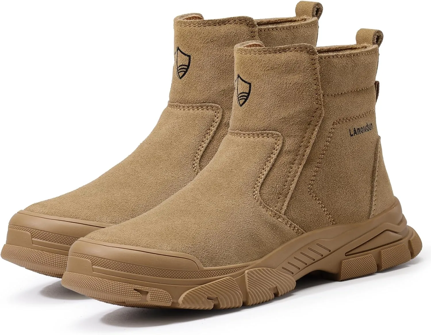Work Boots for Men Slip On Welding Boots for Men Indestructible Steel Toe Boots Men's Steel Toe Shoes Fireproof Safety Toe Shoes Construction Boots for Welder Men's Work Shoes.