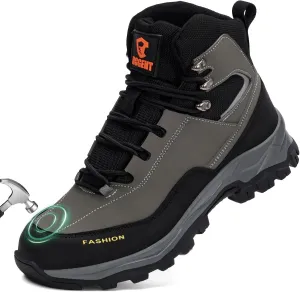 Work Boots for Men Steel Toe Boots Comfortable Breathable High Top Indestructible Safety Boots for Women Lightweight Safety Shoes Non Slip Work Shoes Industry Construction Waterproof Boots