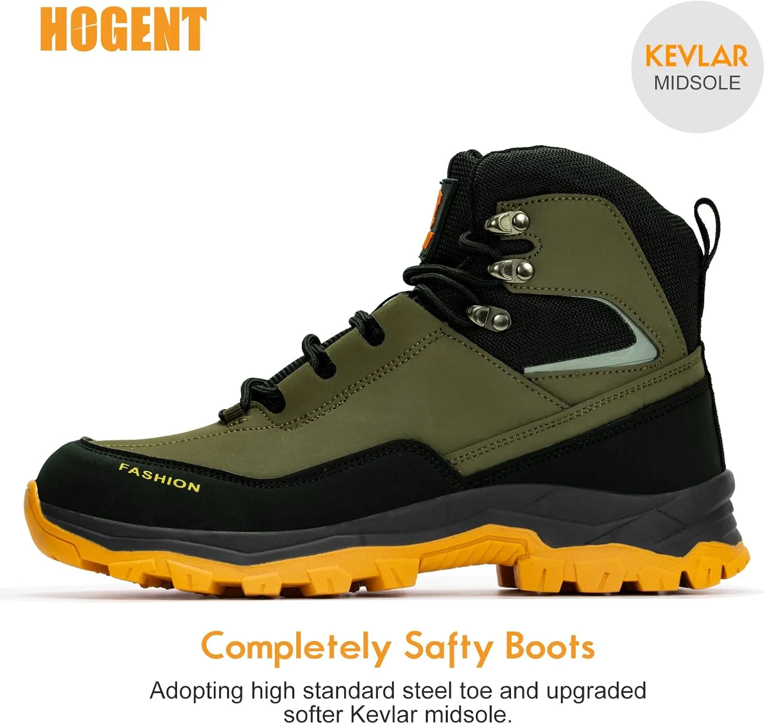 Work Boots for Men Steel Toe Boots Comfortable Breathable High Top Indestructible Safety Boots for Women Lightweight Safety Shoes Non Slip Work Shoes Industry Construction Waterproof Boots