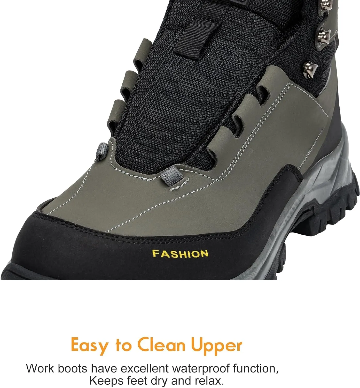 Work Boots for Men Steel Toe Boots Comfortable Breathable High Top Indestructible Safety Boots for Women Lightweight Safety Shoes Non Slip Work Shoes Industry Construction Waterproof Boots
